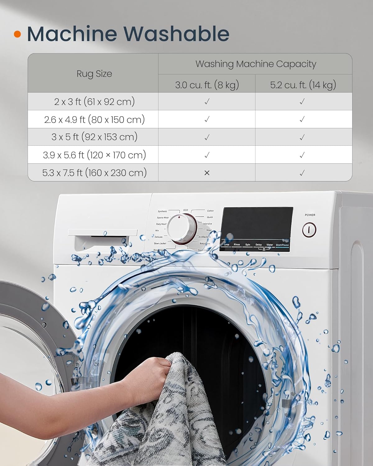 SONGMICS Non-Slip Rug TAR037G01