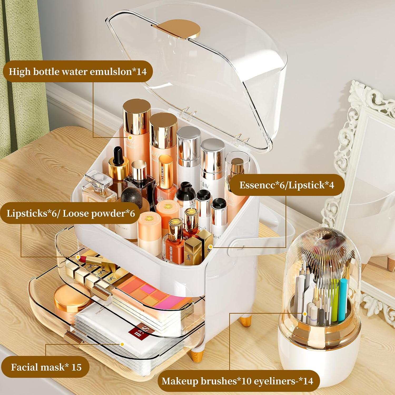 3 Layers Makeup Organizer