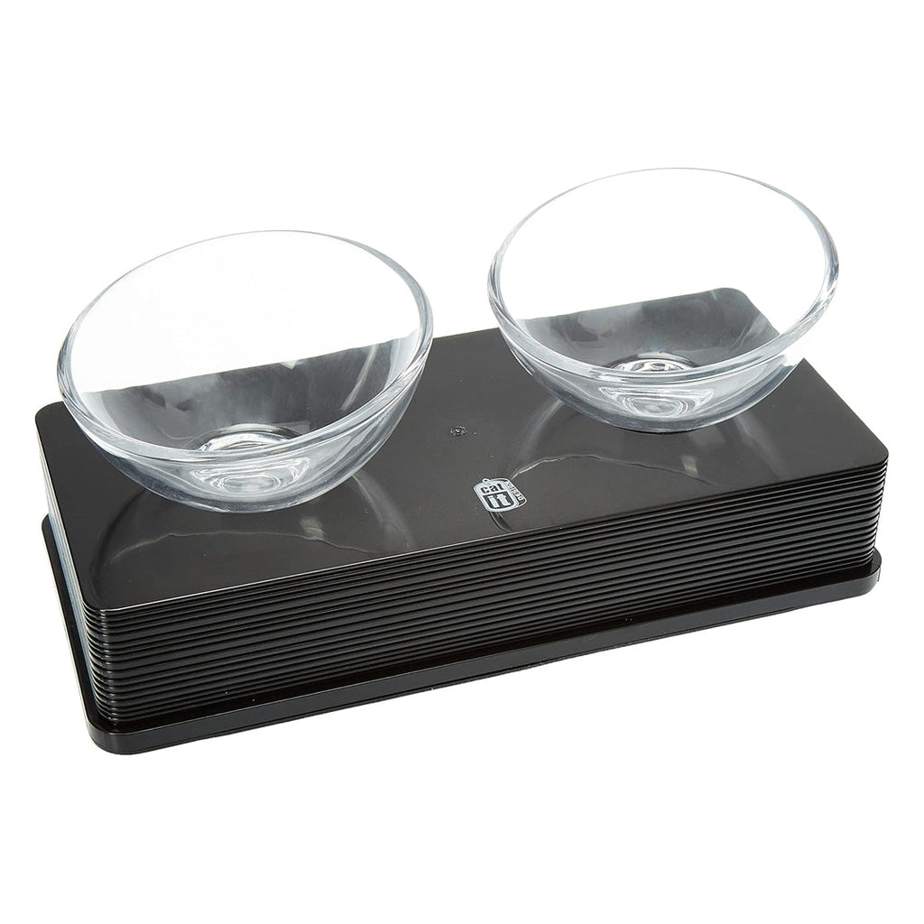 Catit Style 2-Bowl Glass Dinner Set for Pets