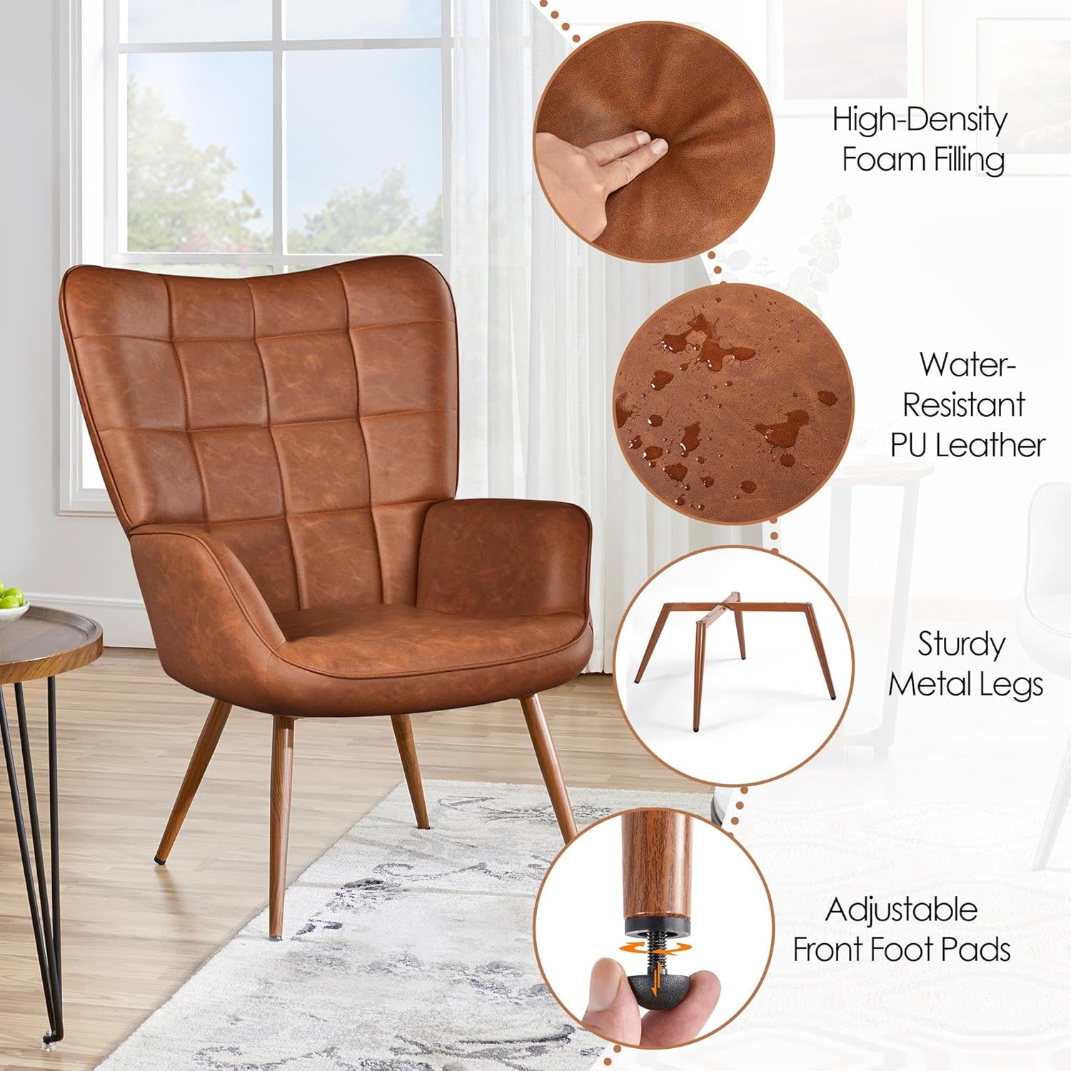 Yaheetech PU Leather Armchair