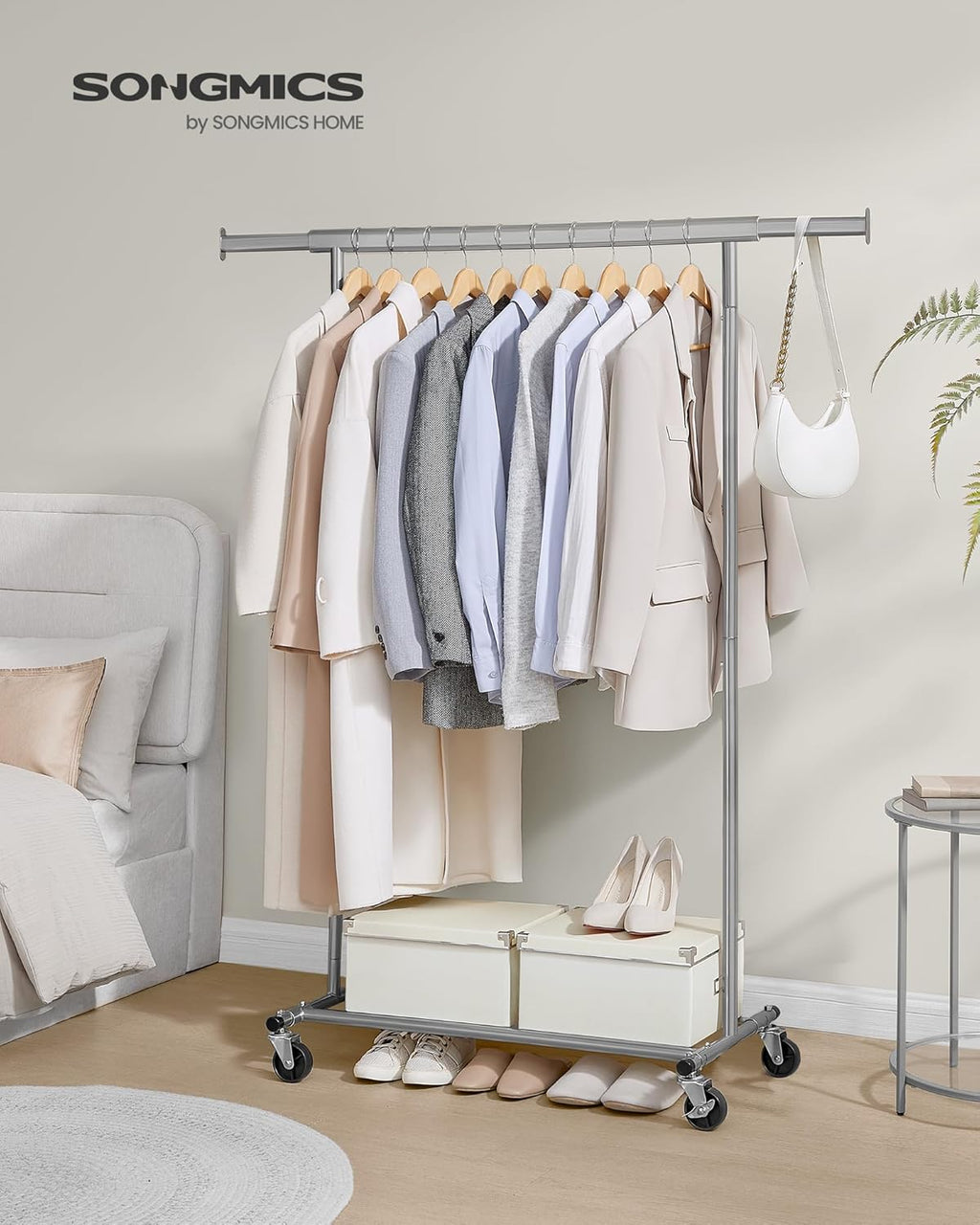 SONGMICS Clothes Rack on Wheels HSR013G01