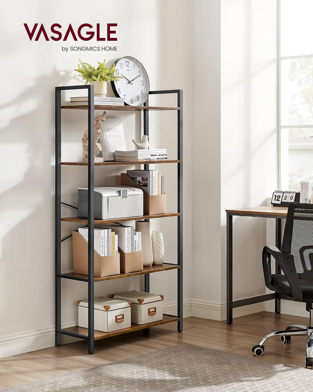 VASAGLE 5-Tier Bookshelf LLS061B01