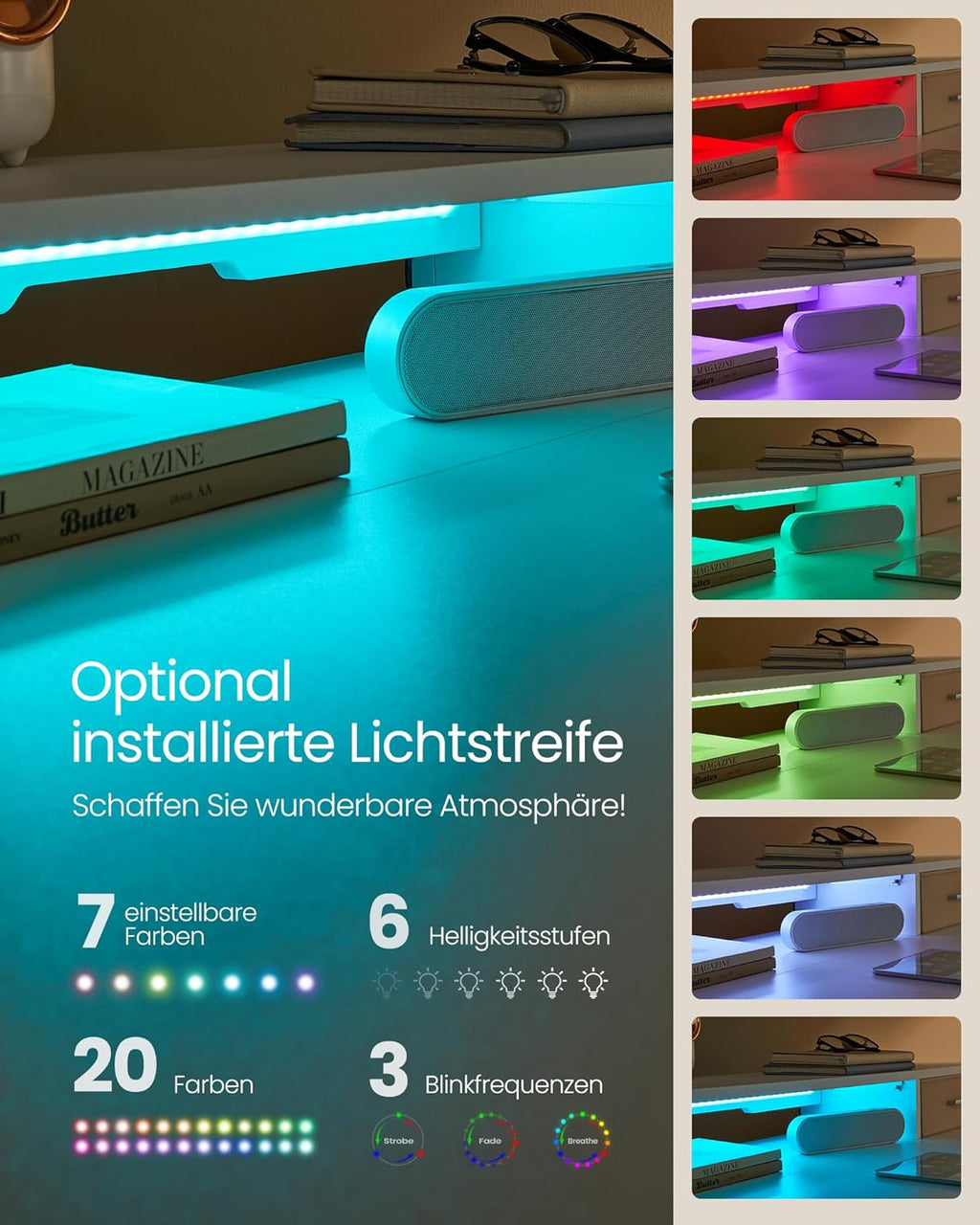 VASAGLE Height-adjustable electric desk LSD184W01