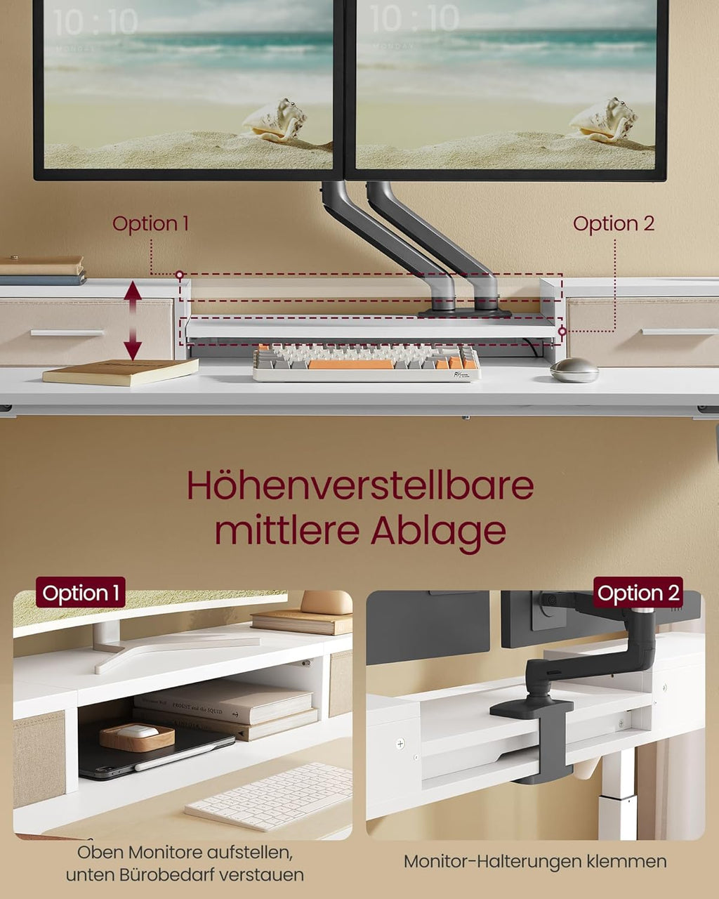 VASAGLE Height-adjustable electric desk LSD184W01