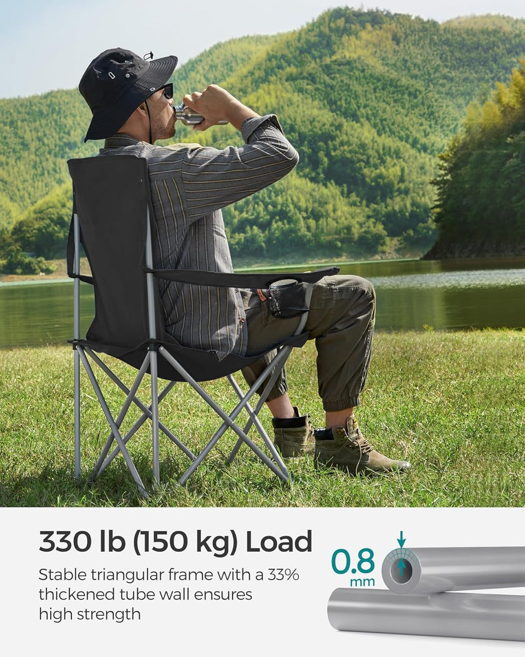 SONGMICS 2 Pack Folding Camping Chairs GCB08BK