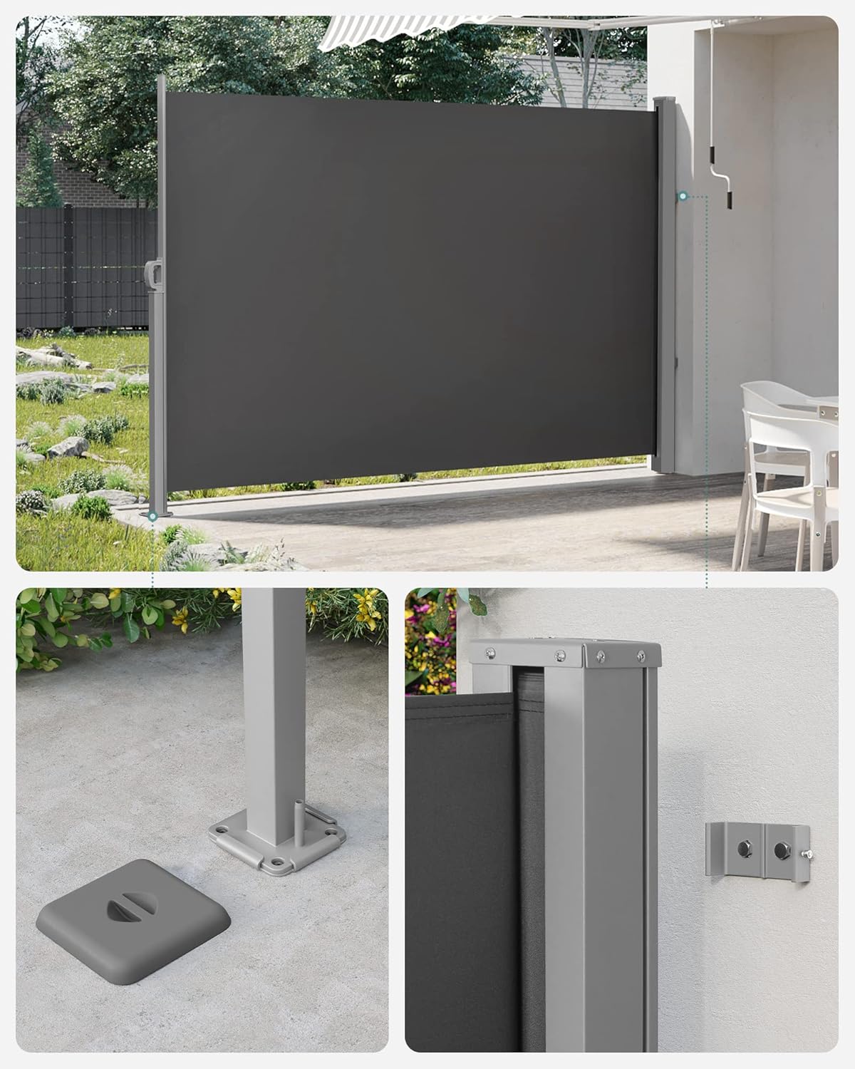 SONGMICS Side Awning with Steel Box GSA165G02