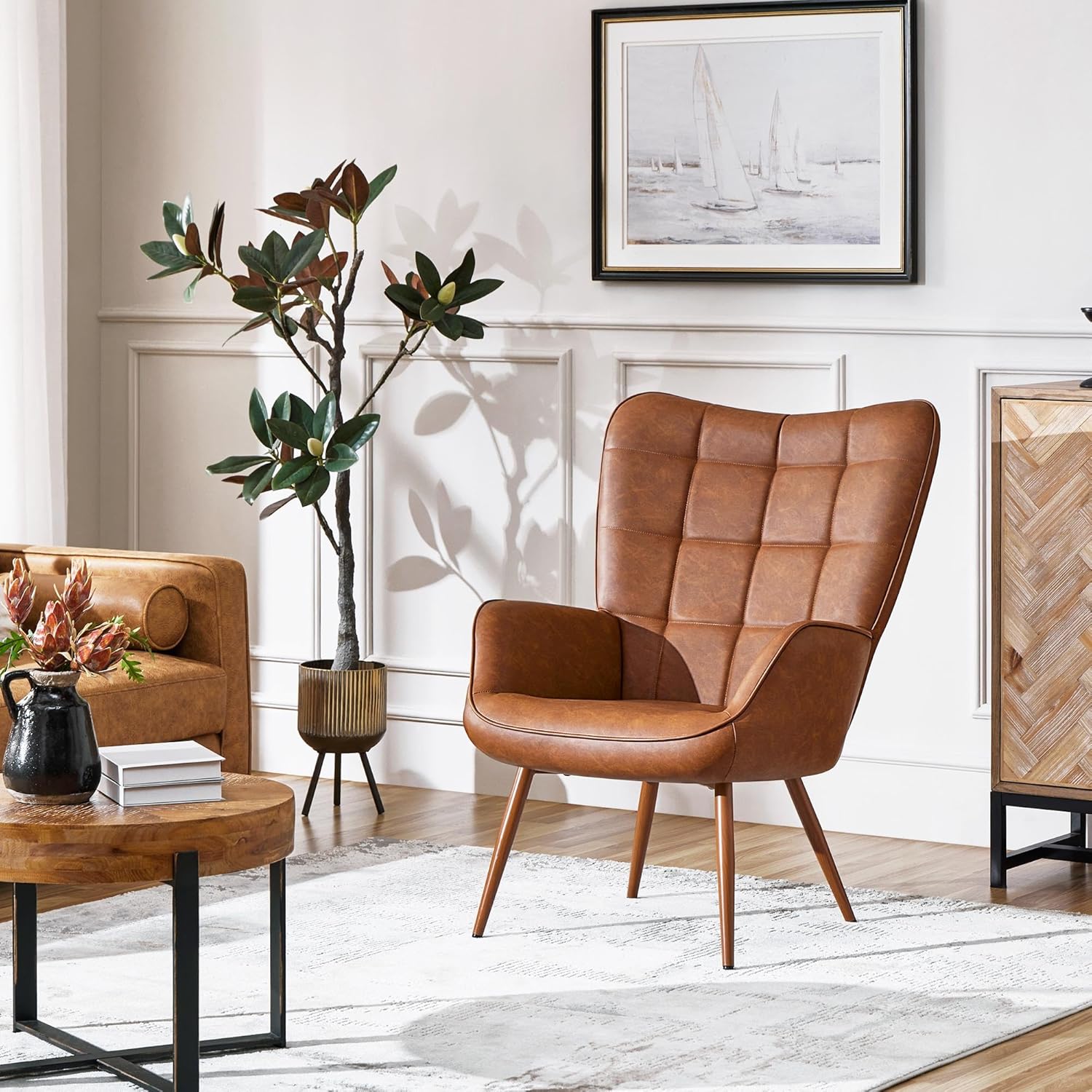 Yaheetech PU Leather Armchair