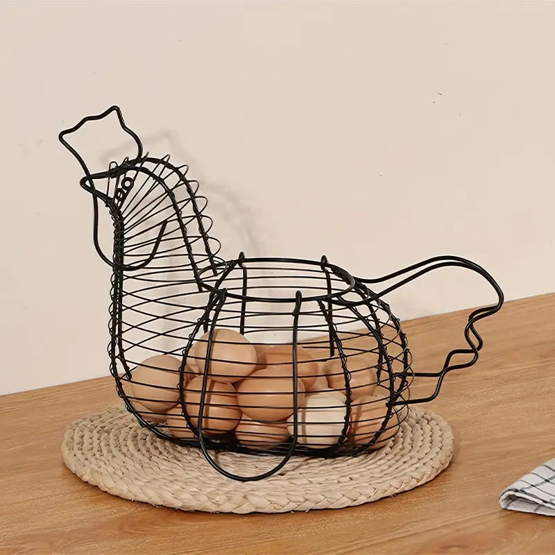Chicken-Shaped Wire Basket