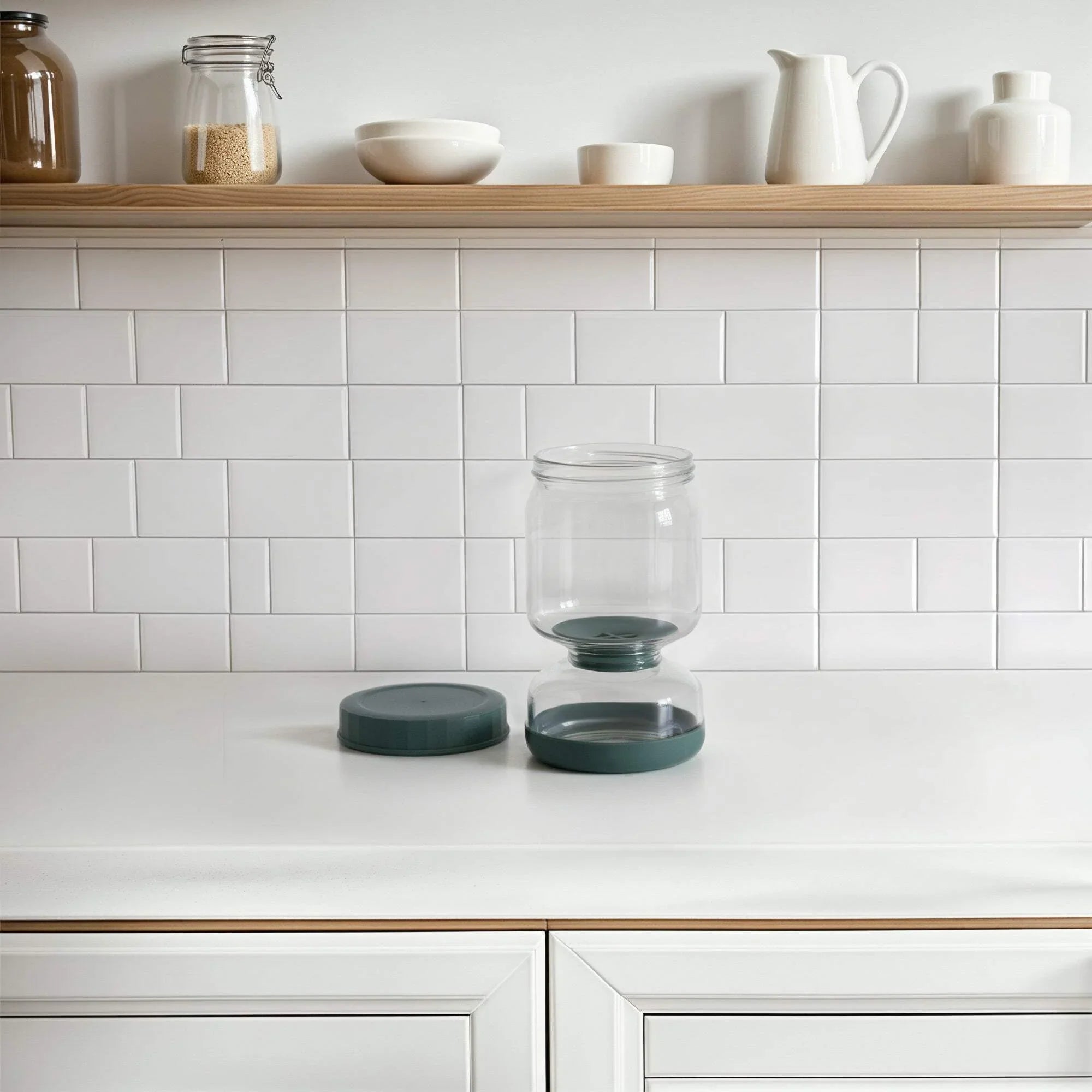 Flip-Over Glass Pickle Jar