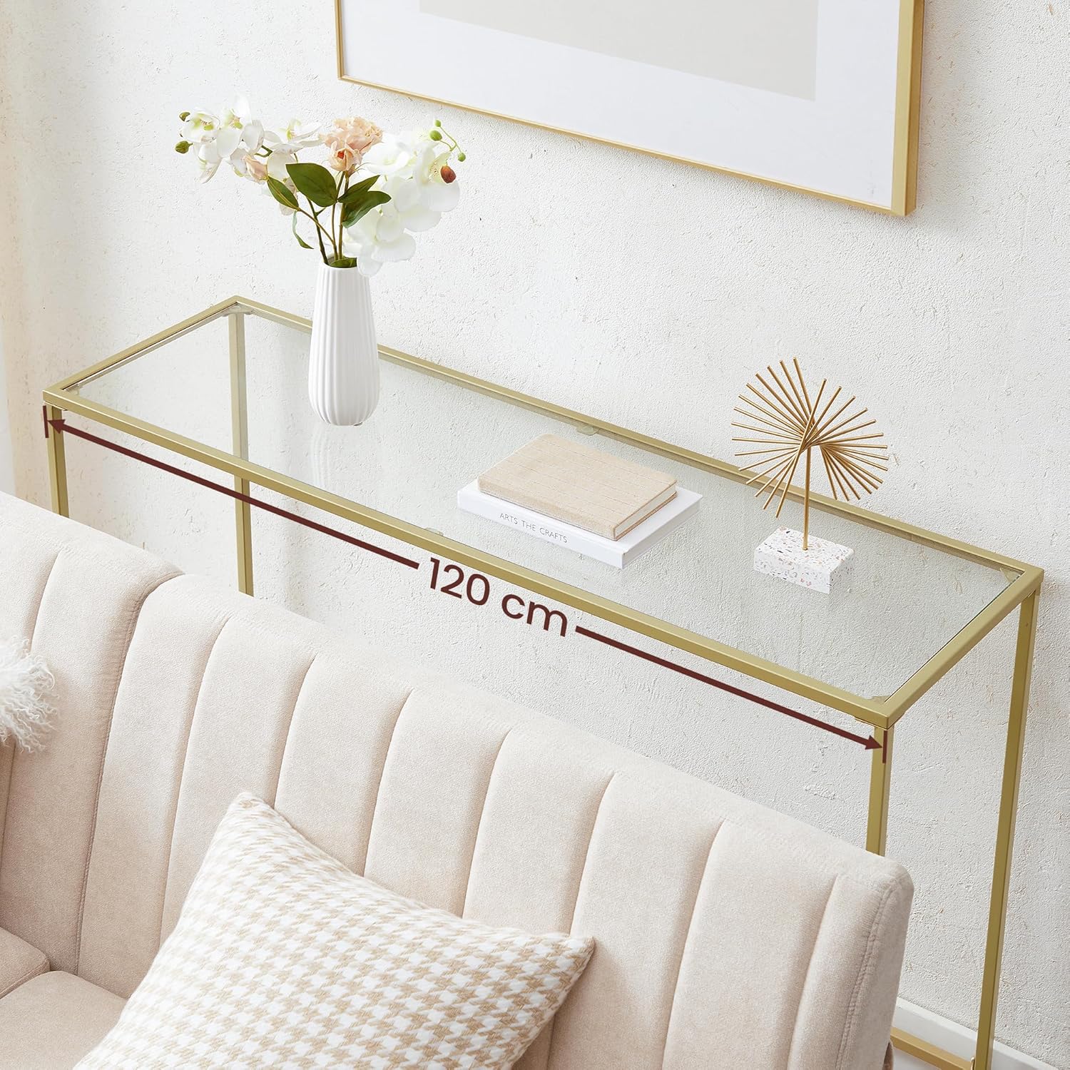 VASAGLE Console table tempered glass table top LGT036A01