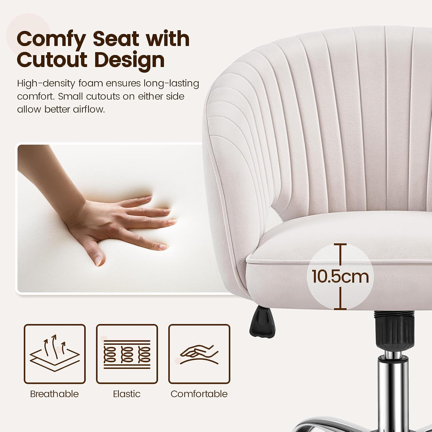 Yaheetech Velvet Vanity Desk Chair