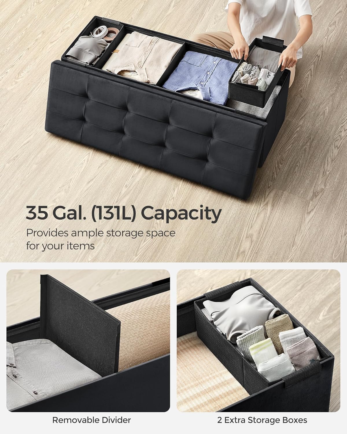 SONGMICS Storage Bench LSF277B01