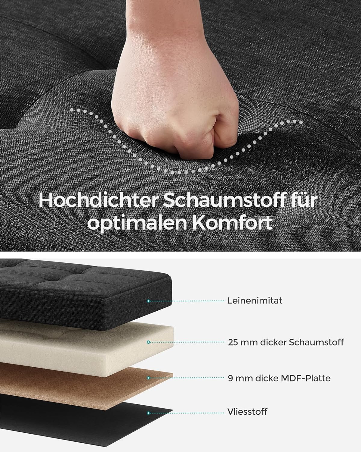 SONGMICS Stool with Storage Space LSF016B11