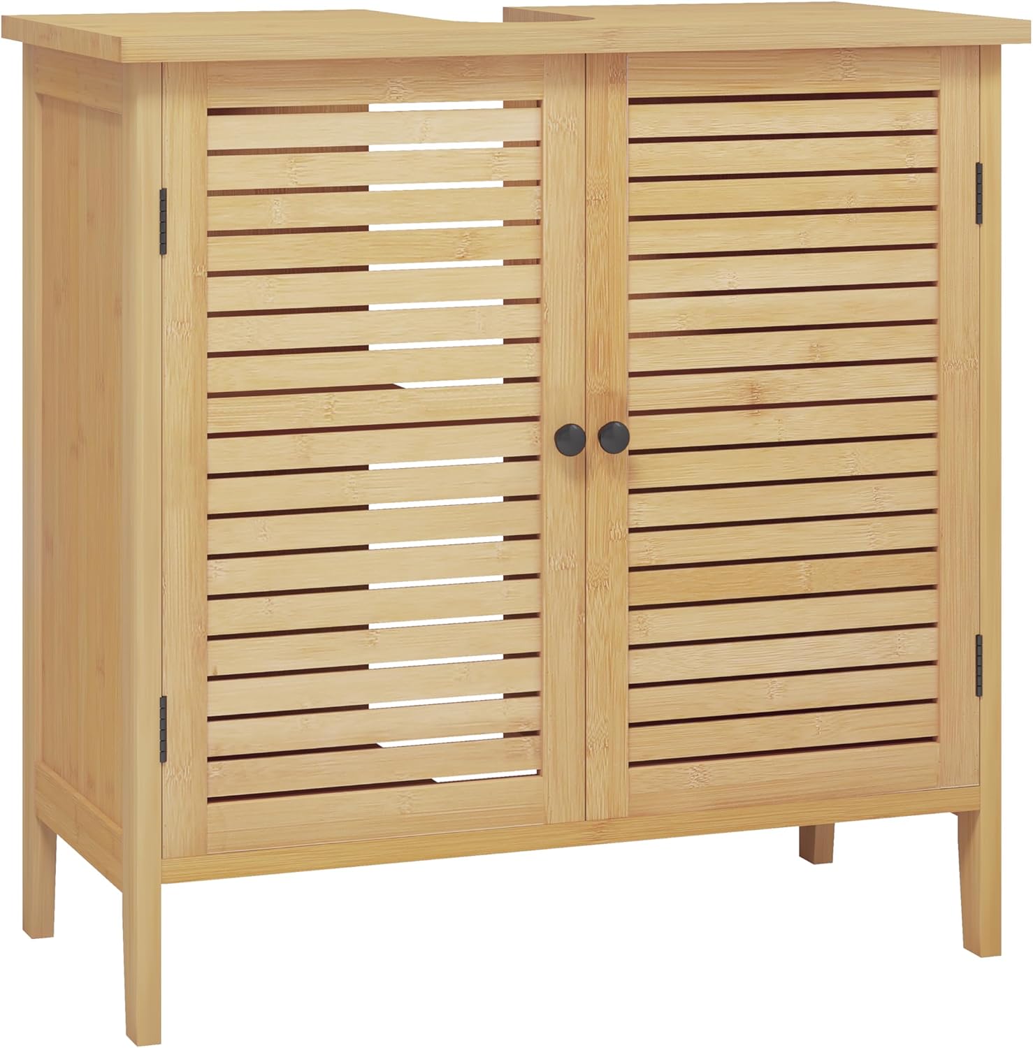 EUGAD Bamboo Bathroom Vanity Cabinet with 2 Doors