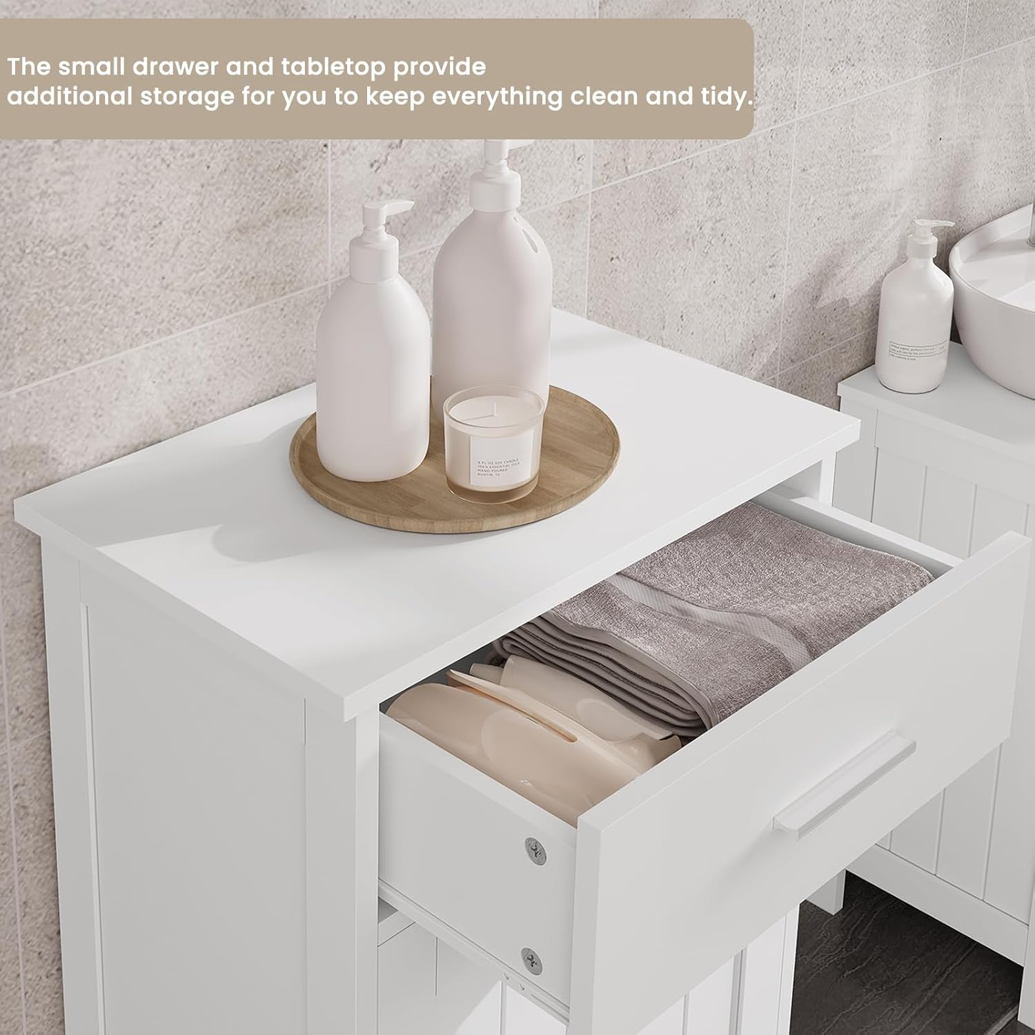 EUGAD Cabinet with Laundry Basket