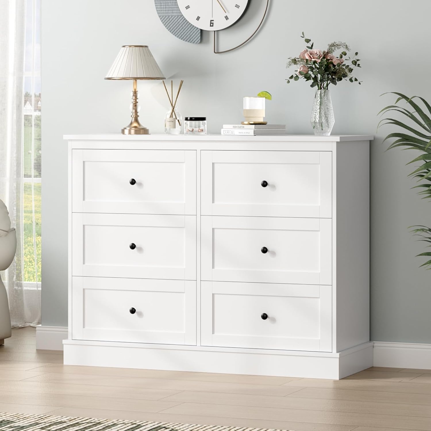 Bedroom Dresser Storage Cabinet with 6 Drawers