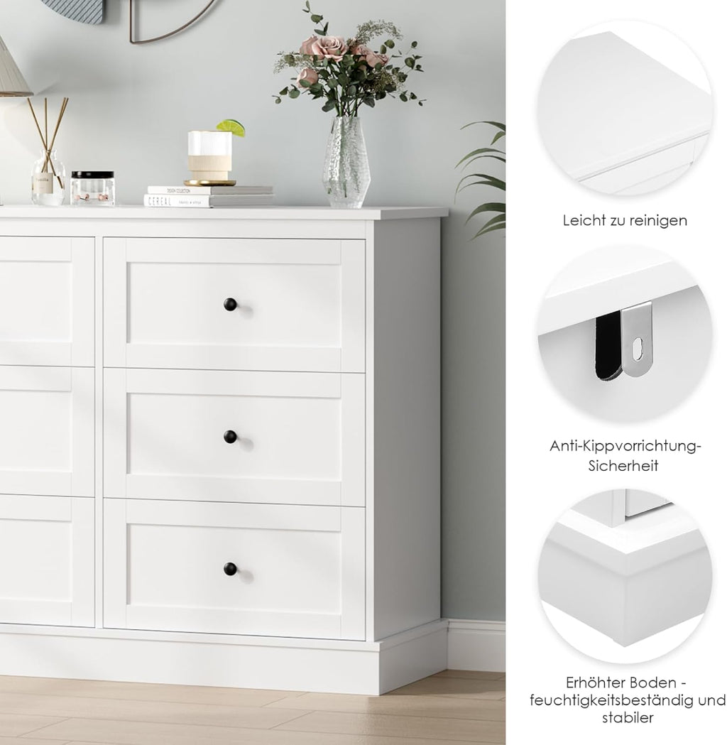 Bedroom Dresser Storage Cabinet with 6 Drawers