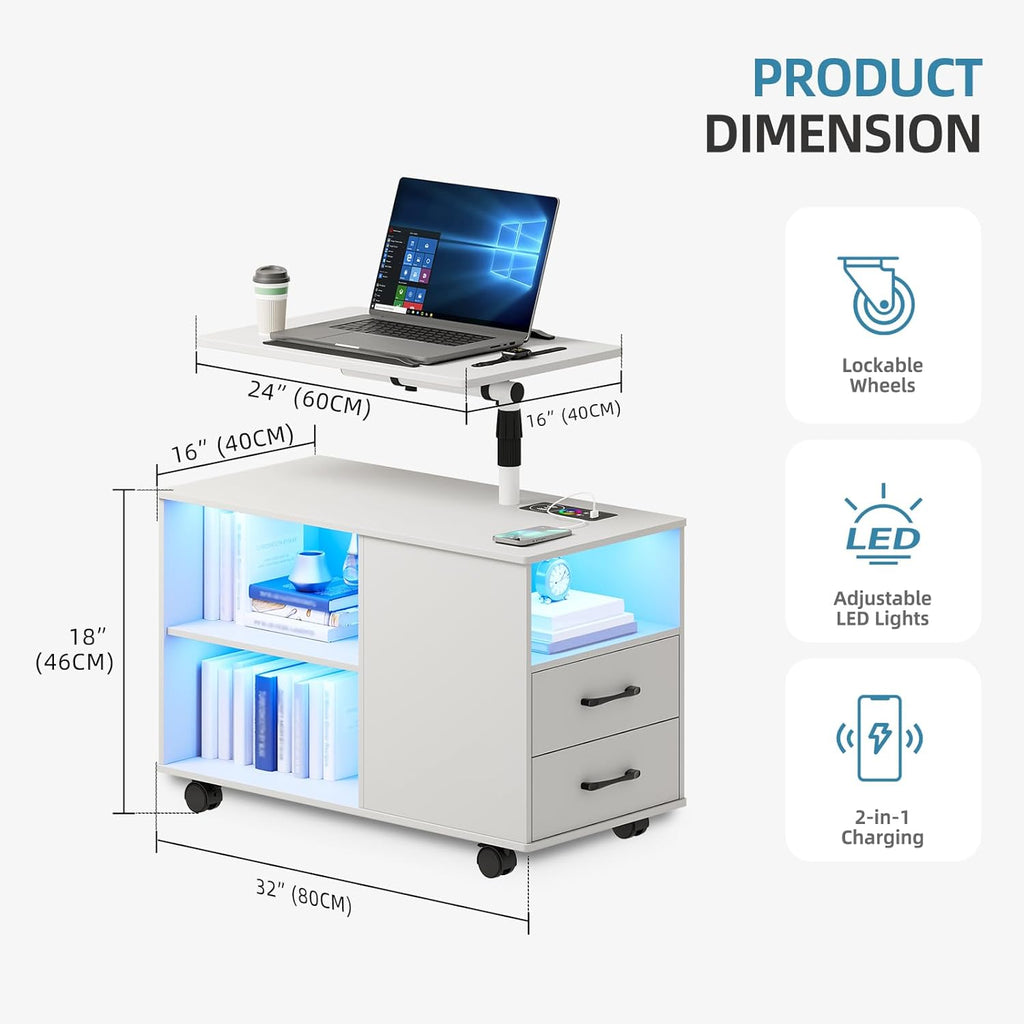 Gurexl 360° LED Nightstand with Wireless Charging Station