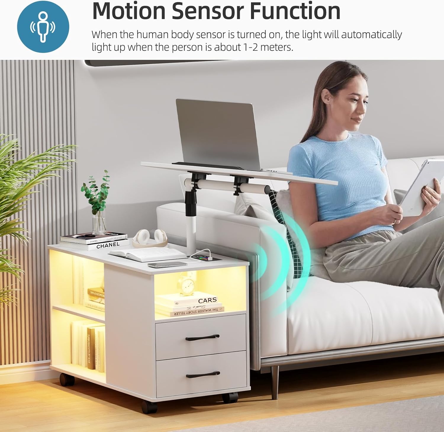 Gurexl 360° LED Nightstand with Wireless Charging Station