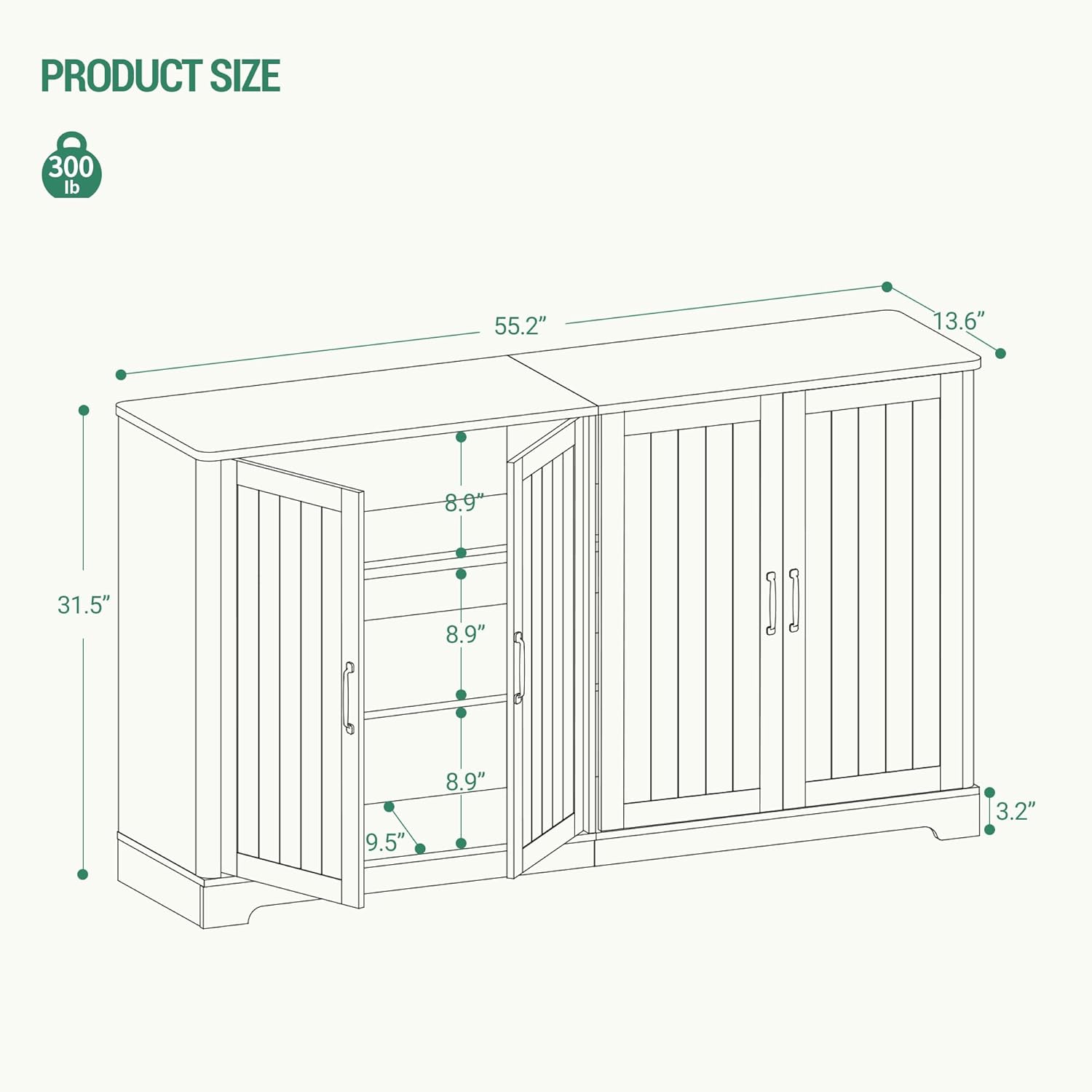 Hzuaneri Sideboard Buffet Cabinet