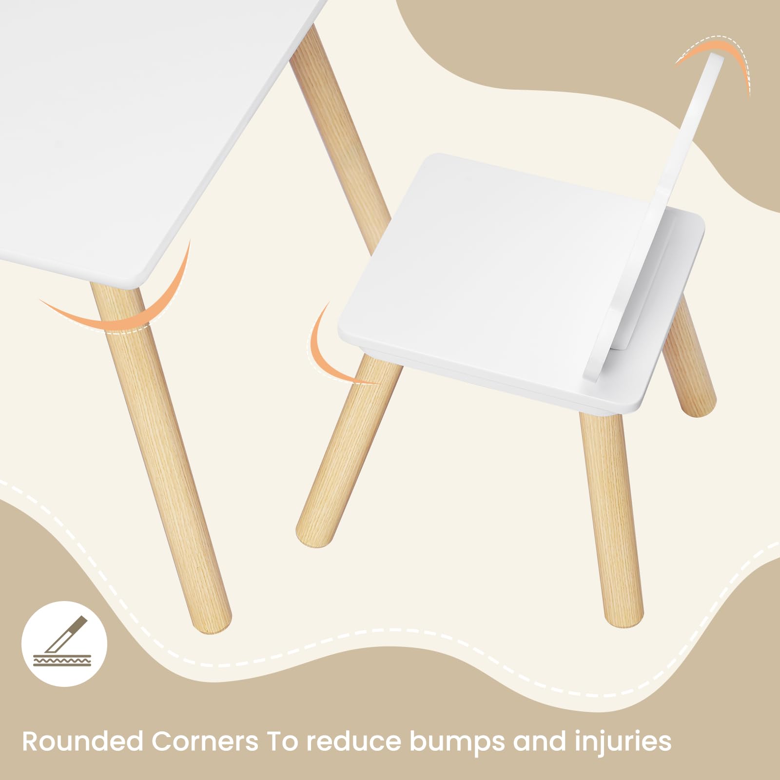 Kids Table and Chair Set, 3-Piece