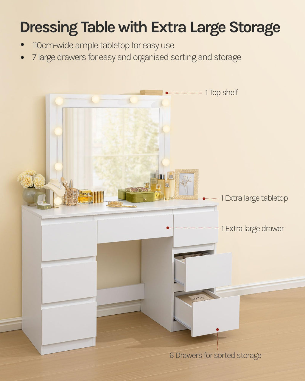 Dressing Table with LED Lights