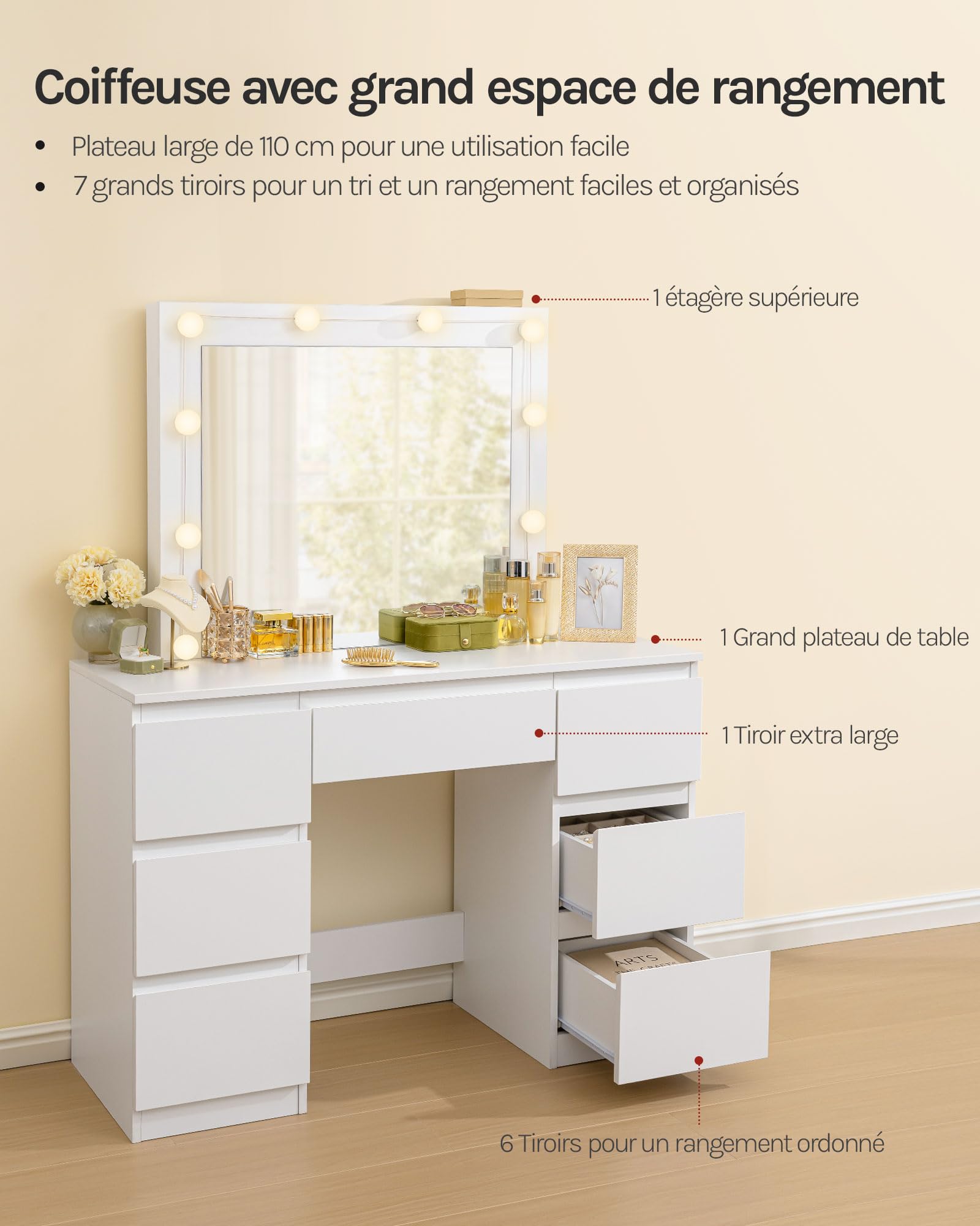 Dressing Table with LED Lights