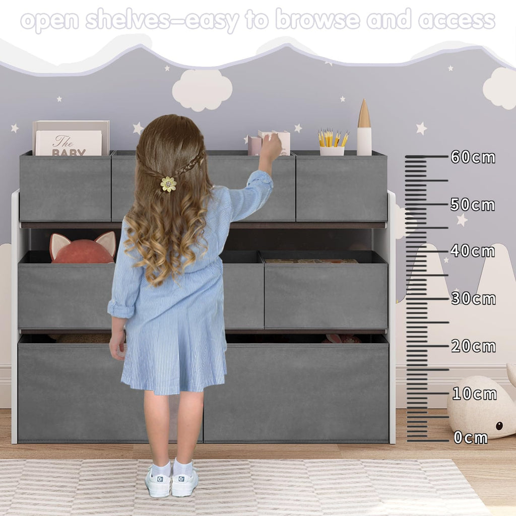 Kids Storage Unit with 9 Toy Boxes