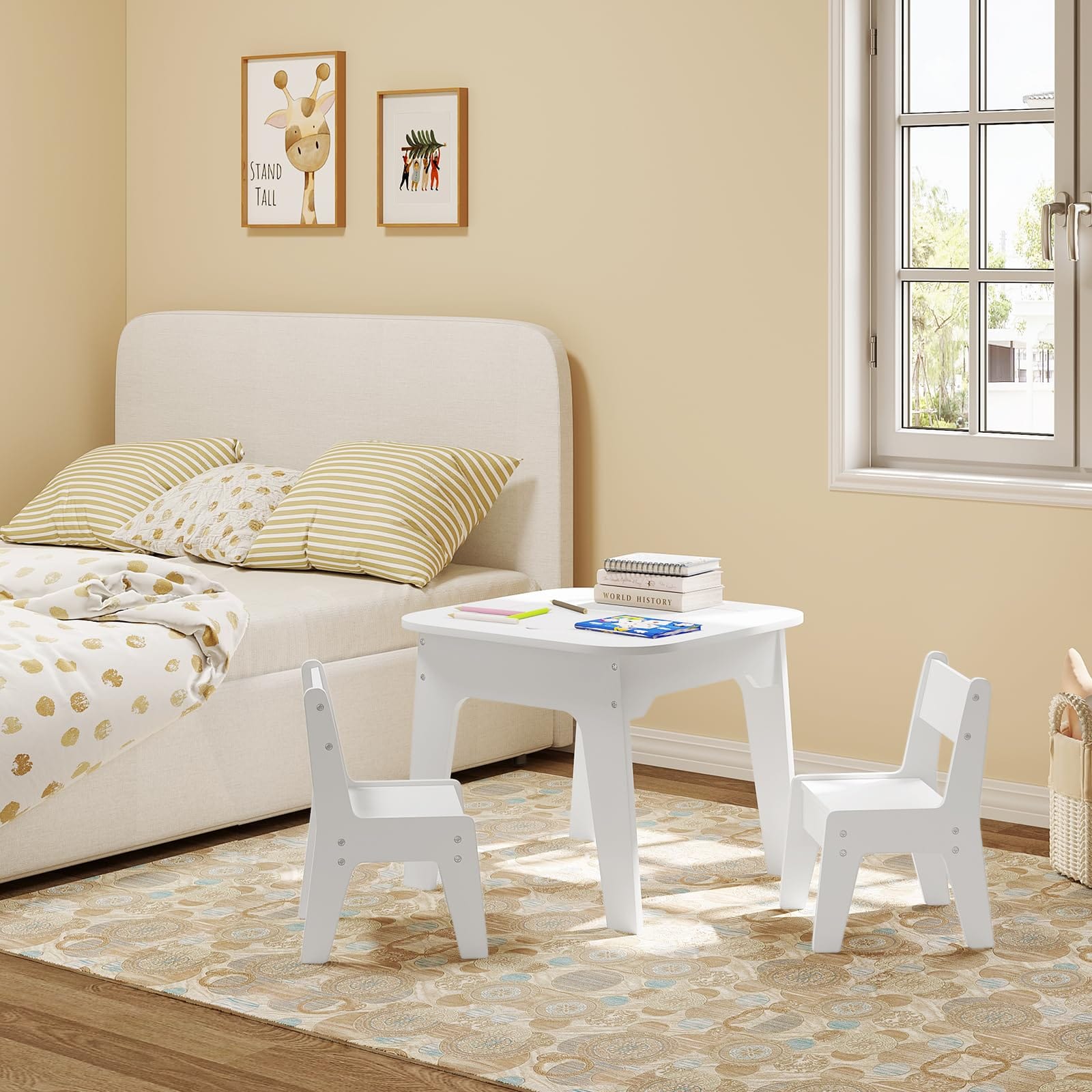 WOLTU Children's Table with 2 Chairs