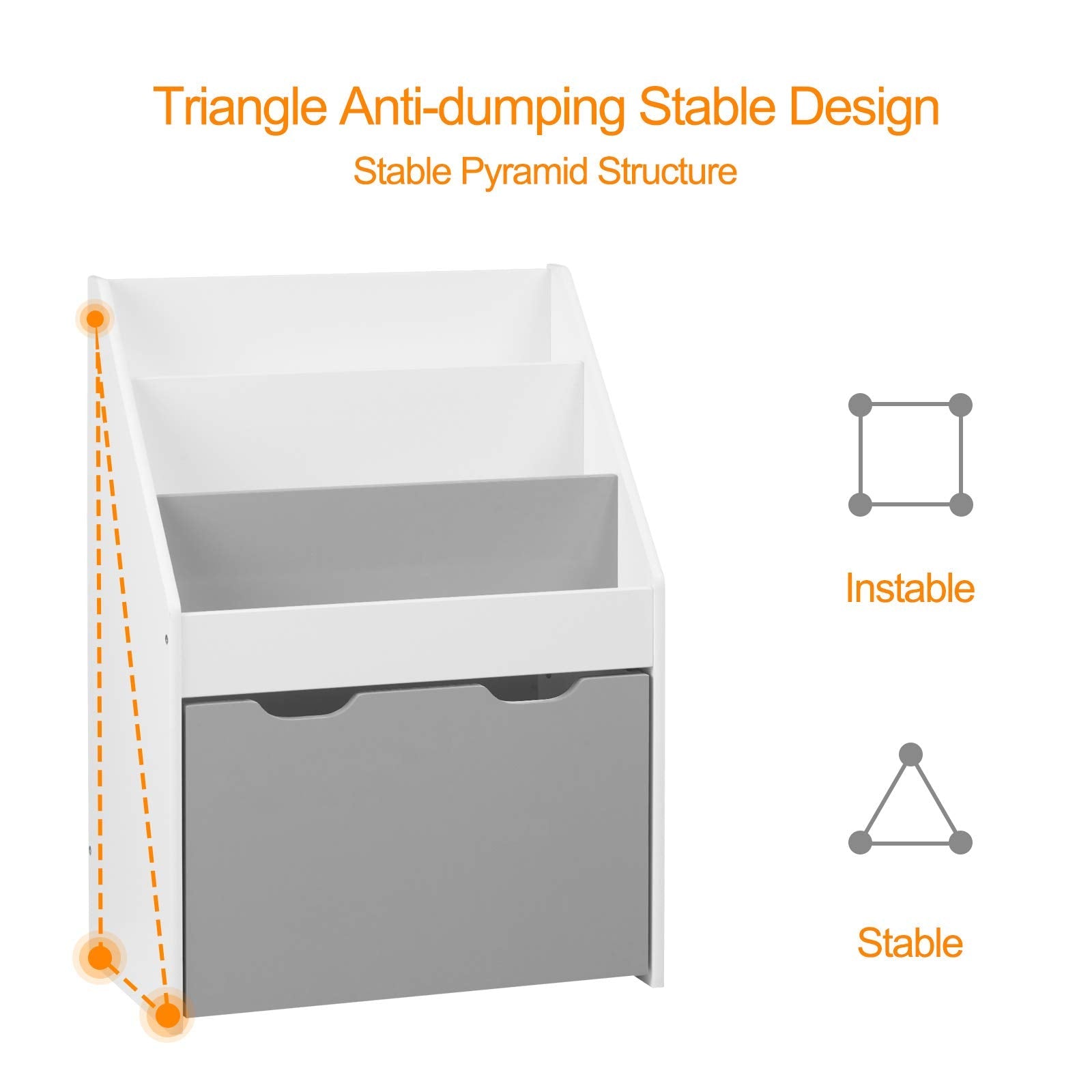 WOLTU Kids Bookshelf with Wheels