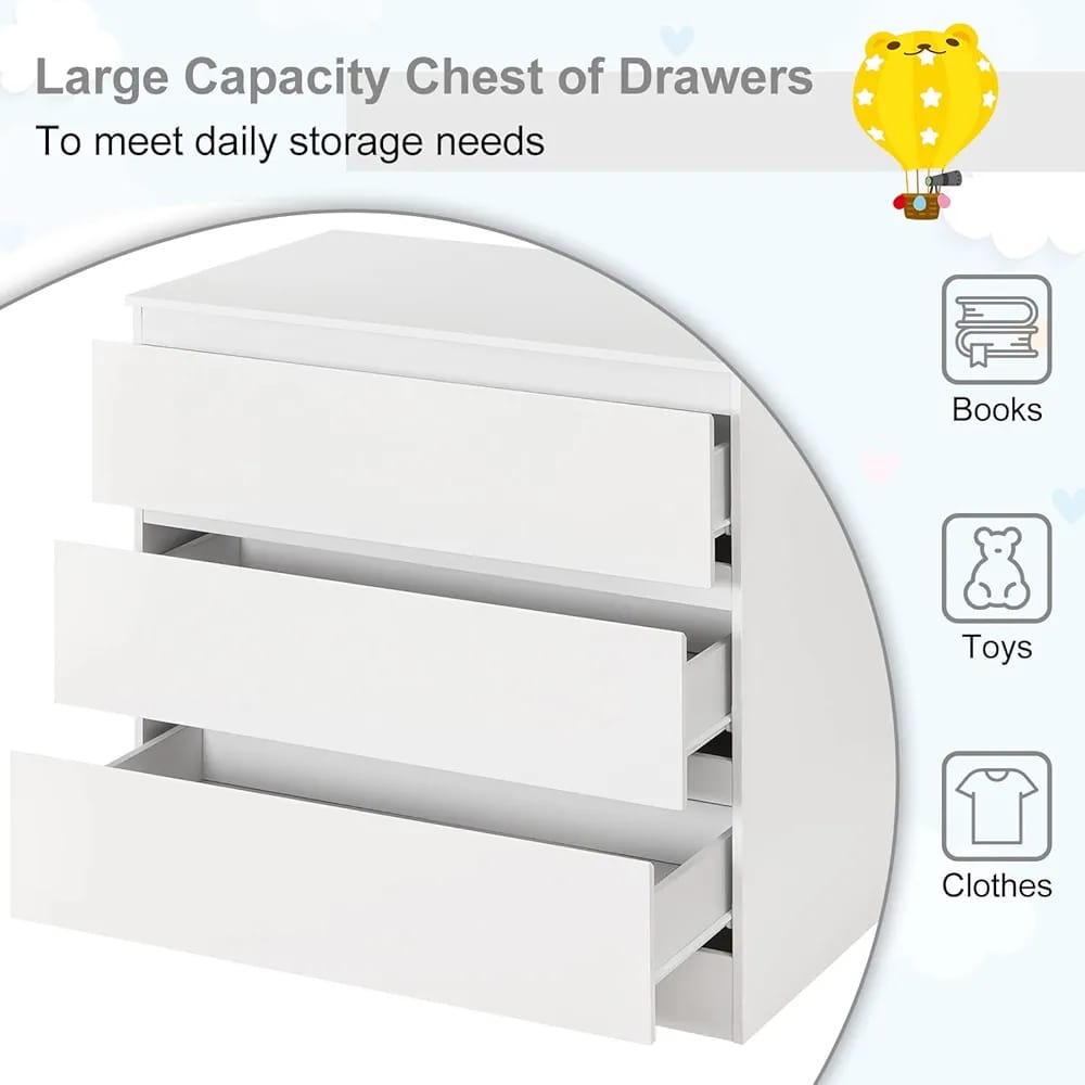 WOLTU Changing Table, Chest of 3 Drawers