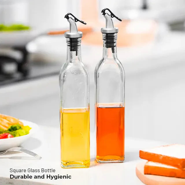 set of 2 Glass Oil Dispenser Bottles