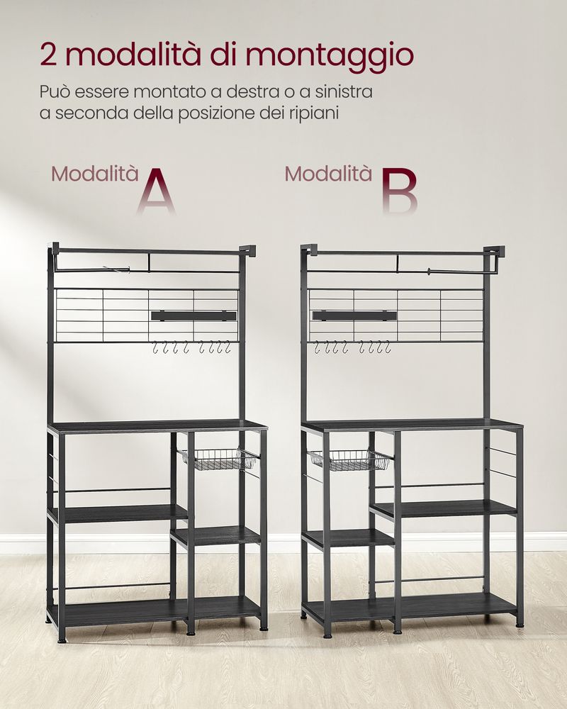 VASAGLE Kitchen Shelf with Magnetic Knife Holder