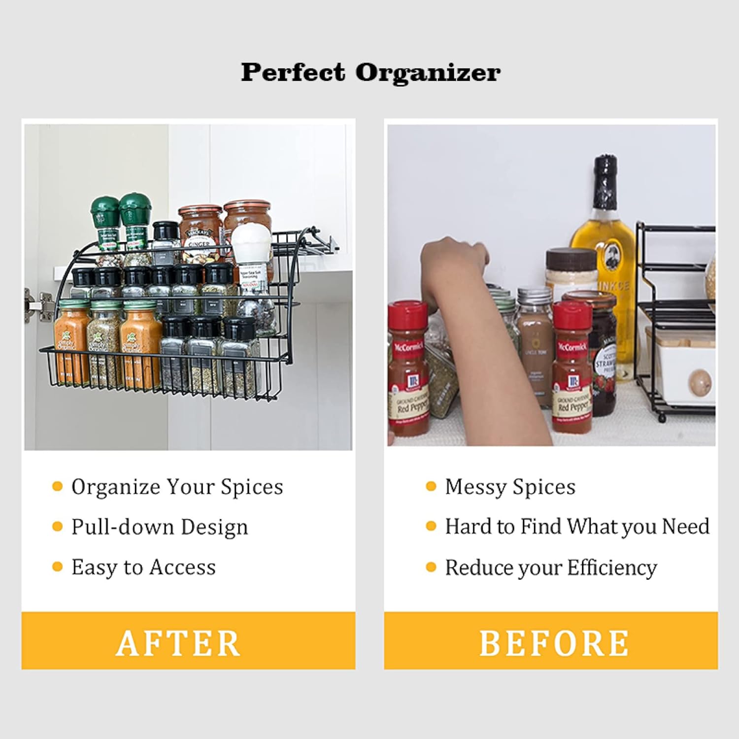 kitchen Organizer Pull Down Spice Racks