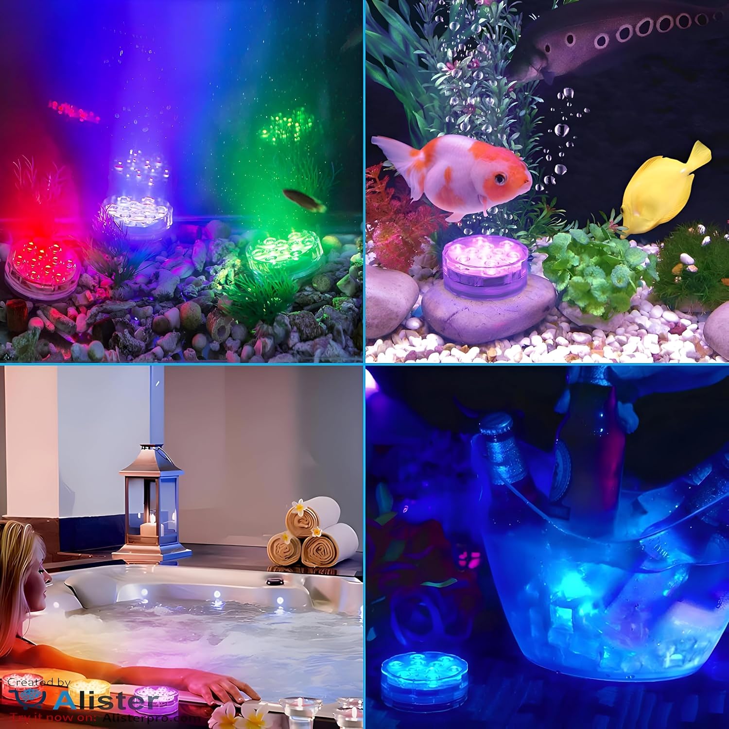 LED Underwater Lighting with Remote Control,