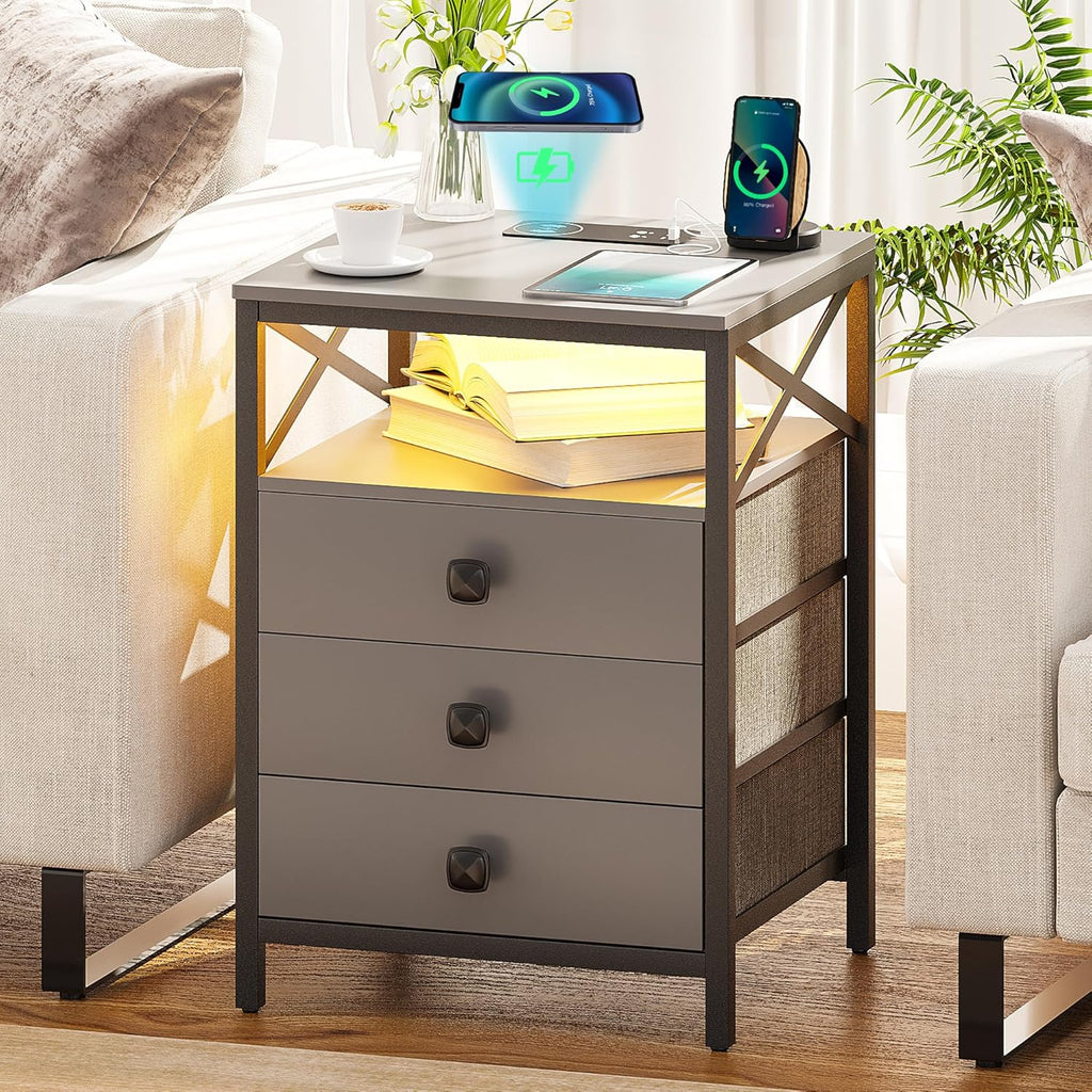 Nightstand with Wireless Charging Station1