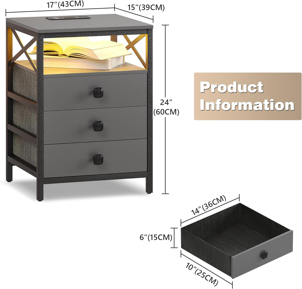 Nightstand with Wireless Charging Station1