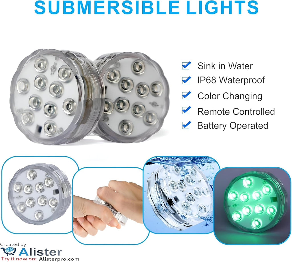 LED Underwater Lighting with Remote Control,