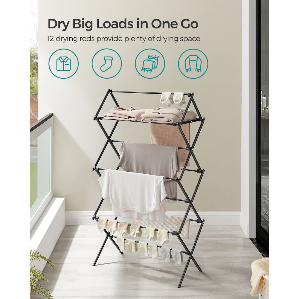 SONGMICS Foldable Clothes Drying Rack LLR770G01