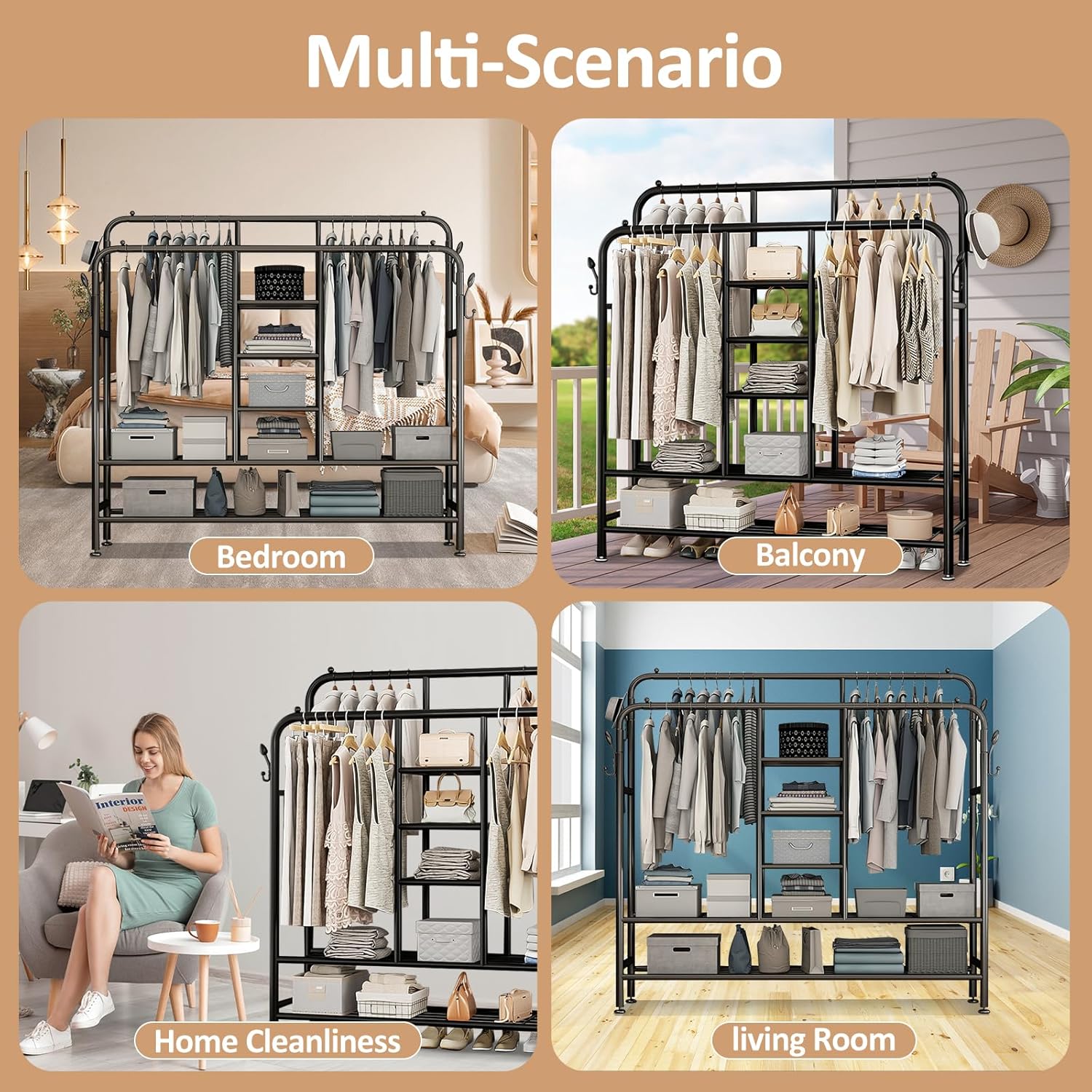 Heavy-Duty Open Wardrobe Closet