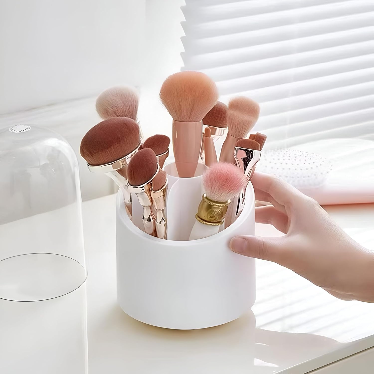 Makeup Brush Organizer with Lid