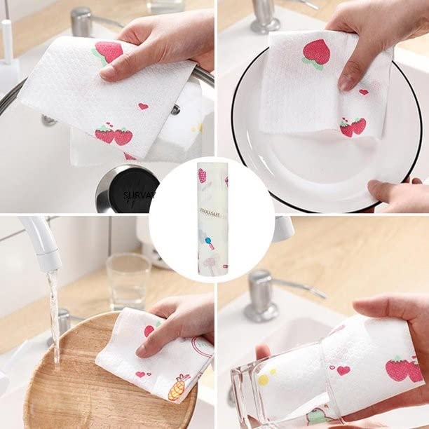 50 Sheets Roll Reusable Oil-absorbing Lazy Rag