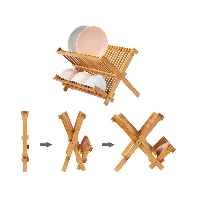 Bamboo Collapsible Dish Drying Rack