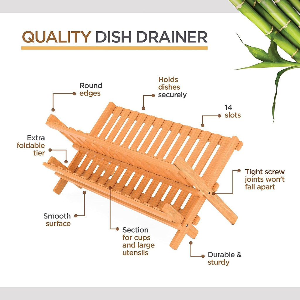 Bamboo Collapsible Dish Drying Rack