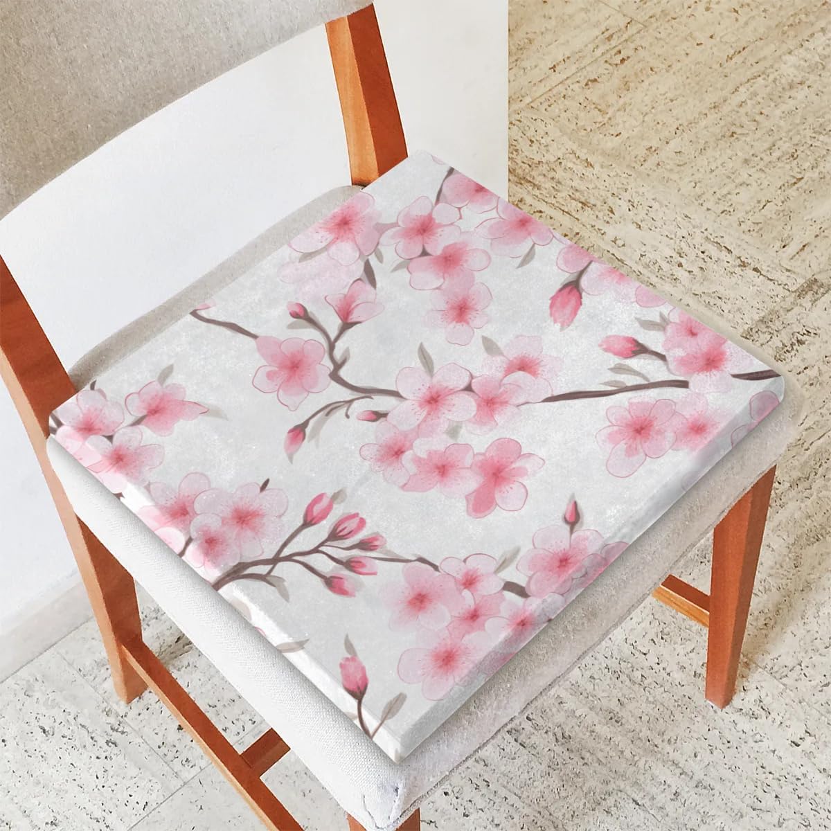 Pink Cherry Blossom Flower Chair Cushions