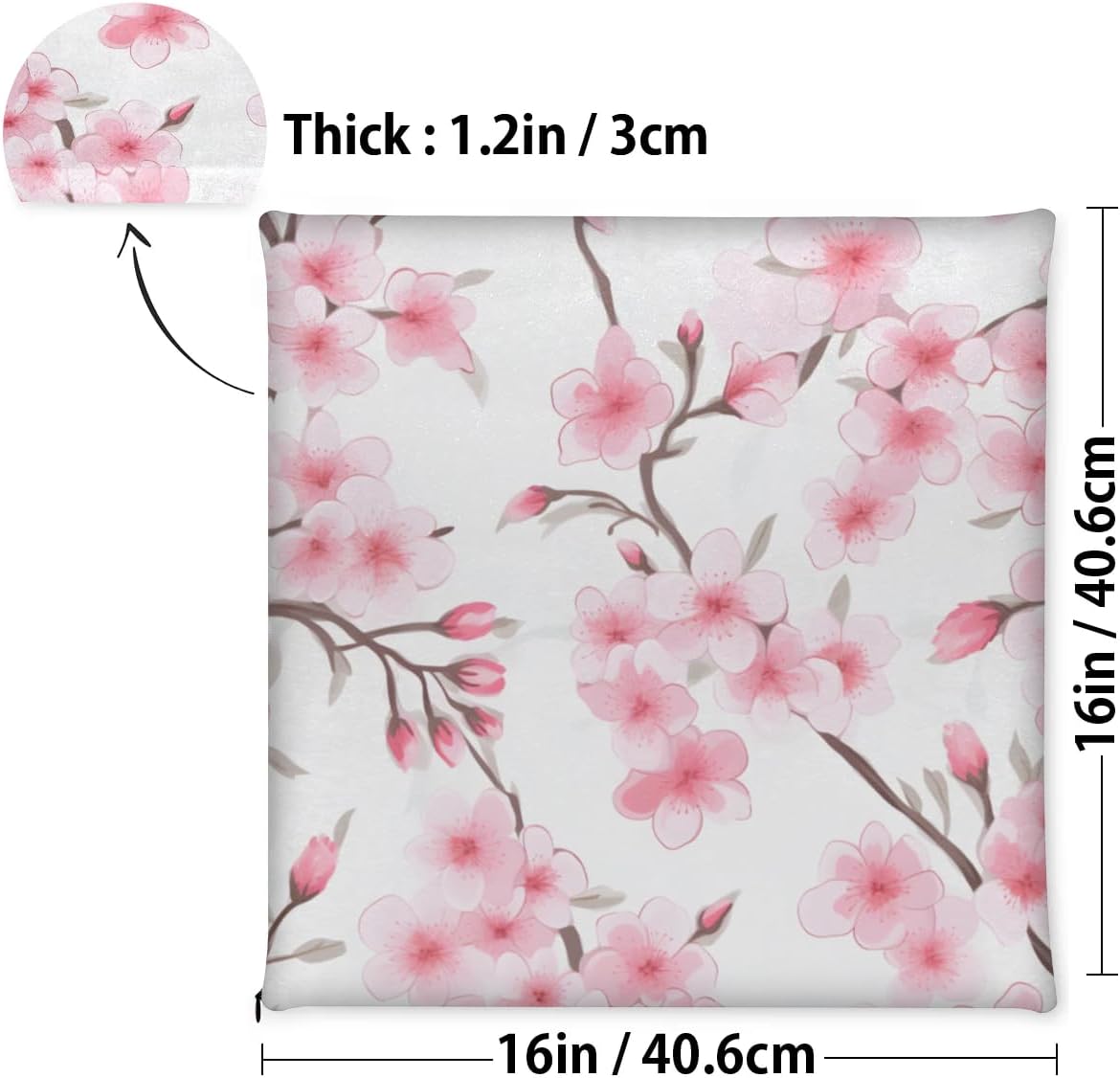 Pink Cherry Blossom Flower Chair Cushions