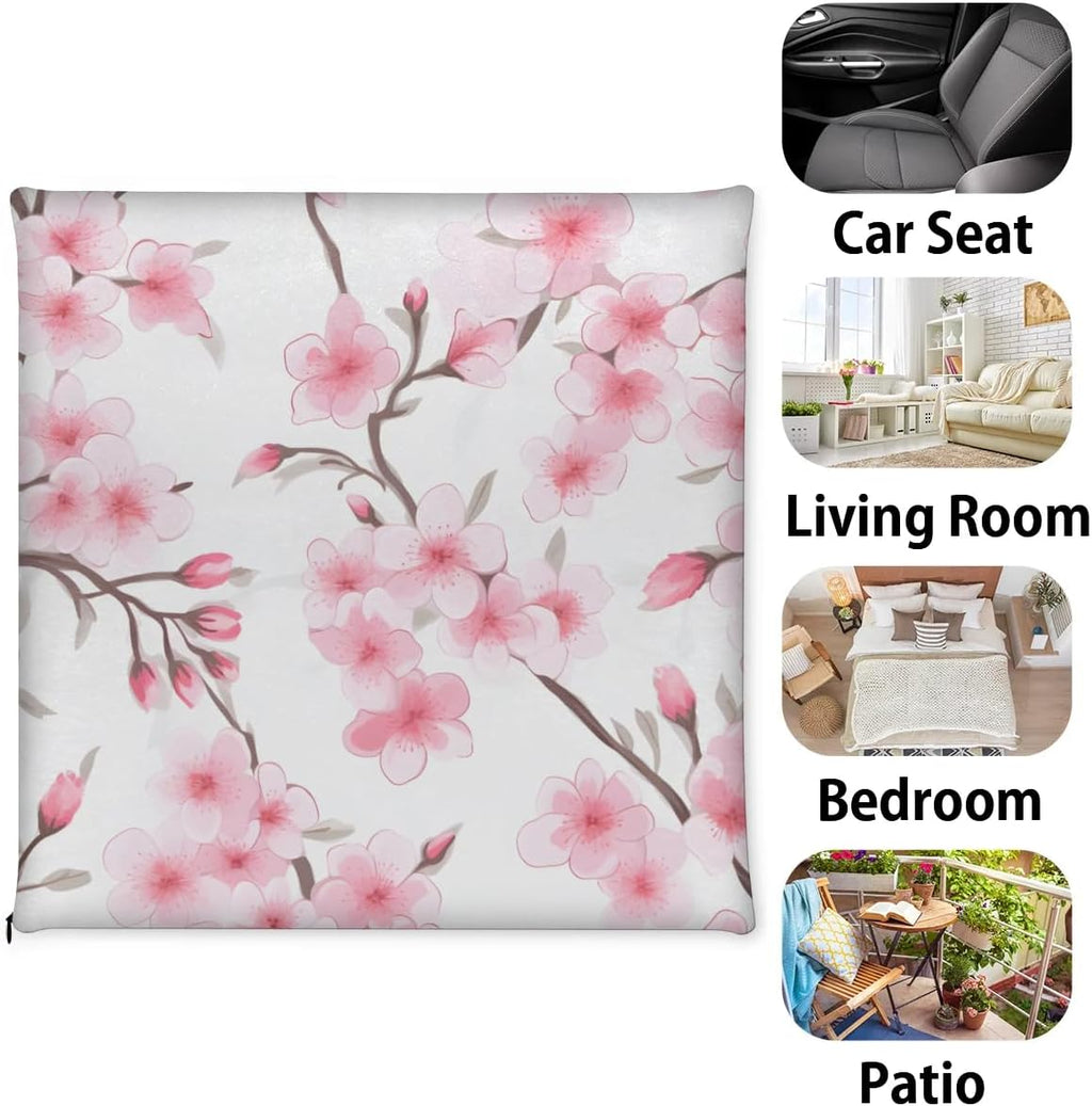 Pink Cherry Blossom Flower Chair Cushions