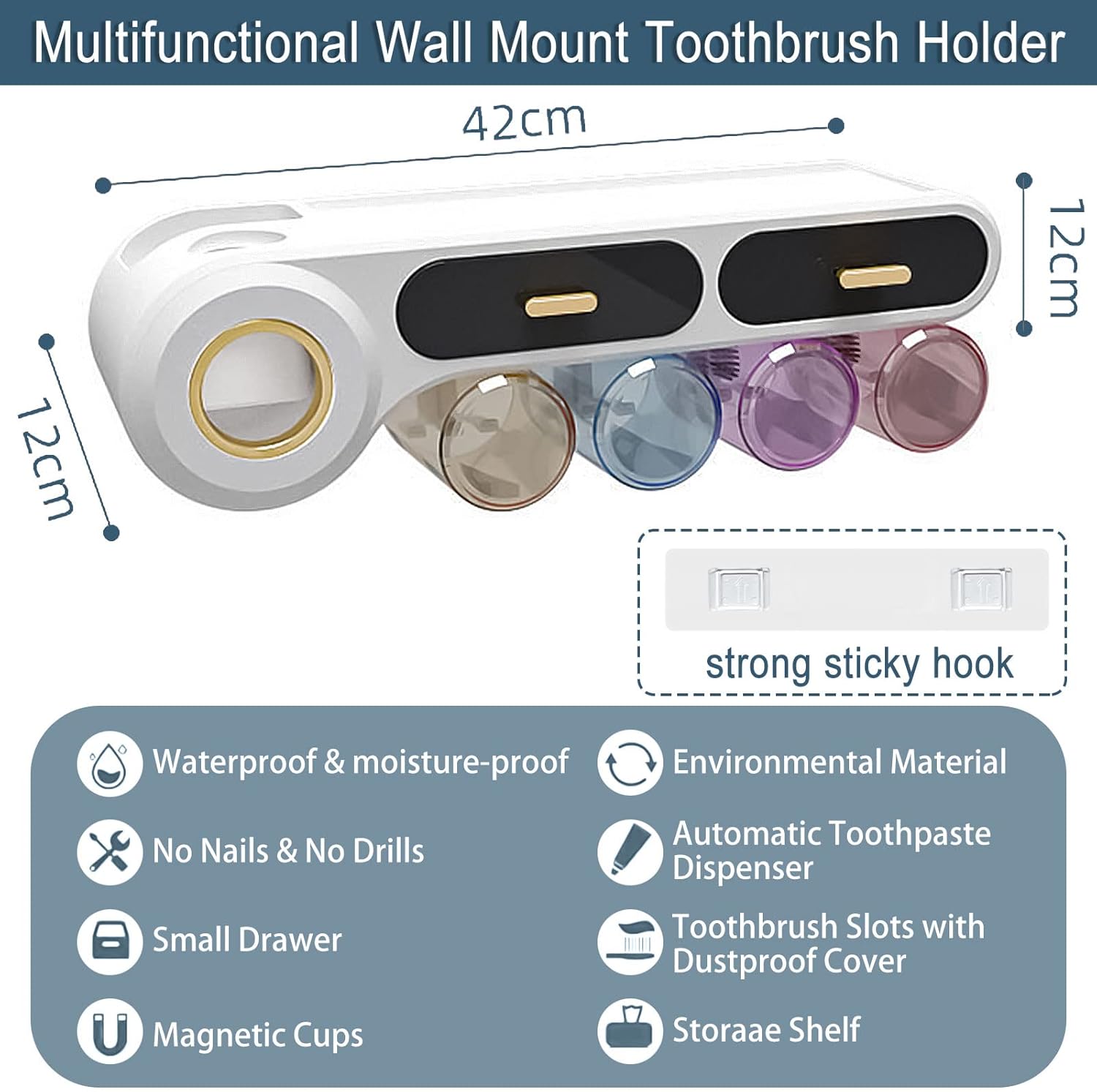 wall-mounted automatic toothpaste dispenser