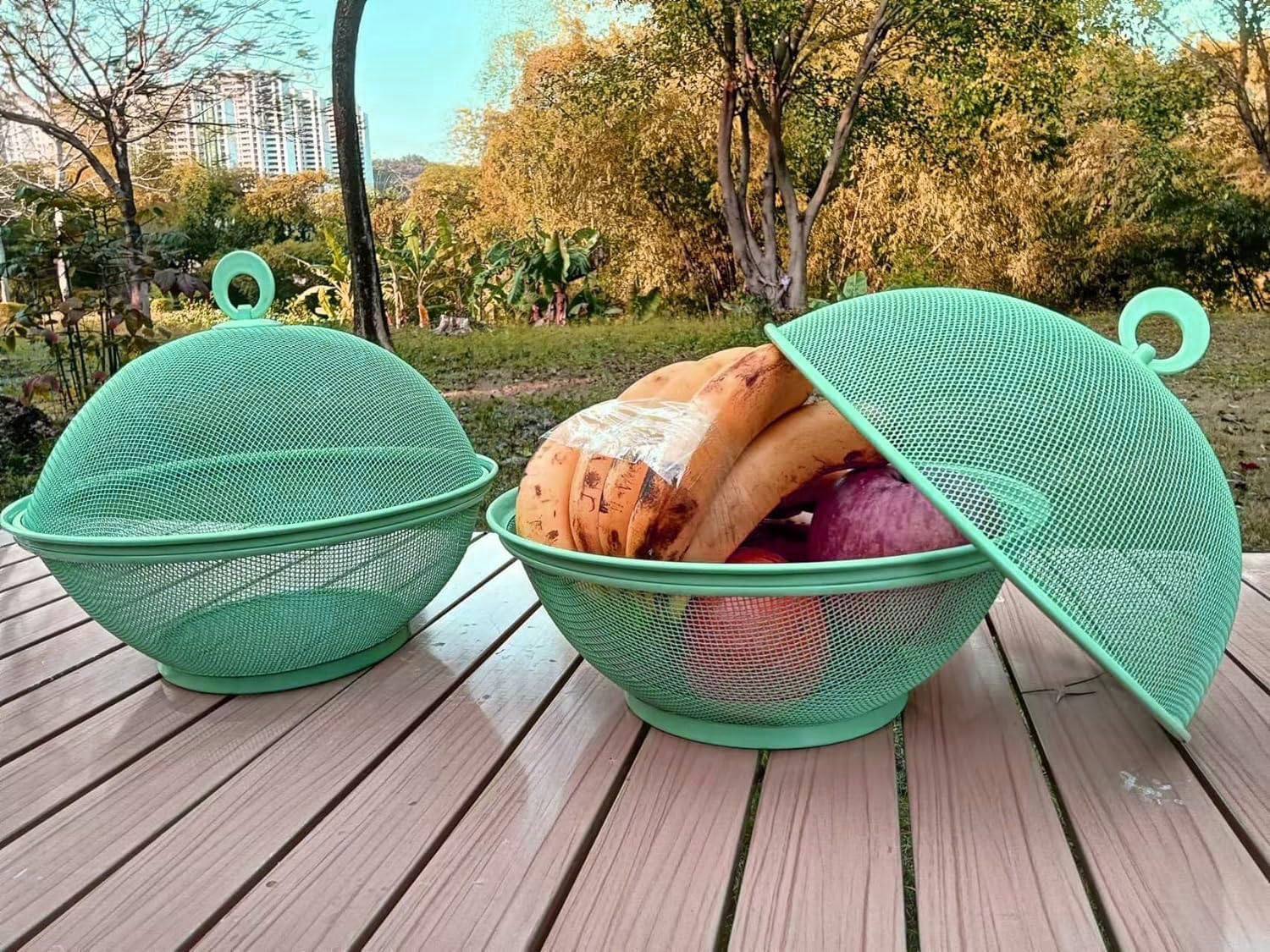 Set of 2 Fruit Basket with Lid