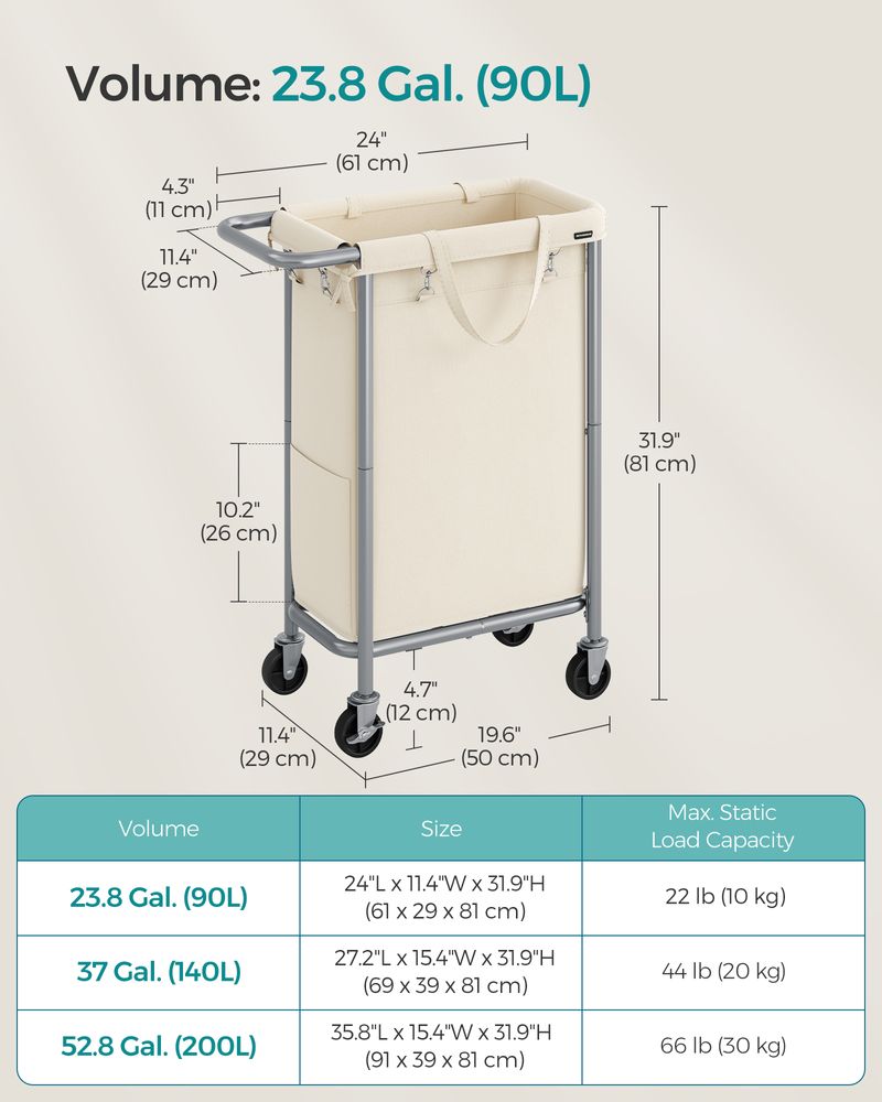 SONGMICS Laundry Basket RLS004W01